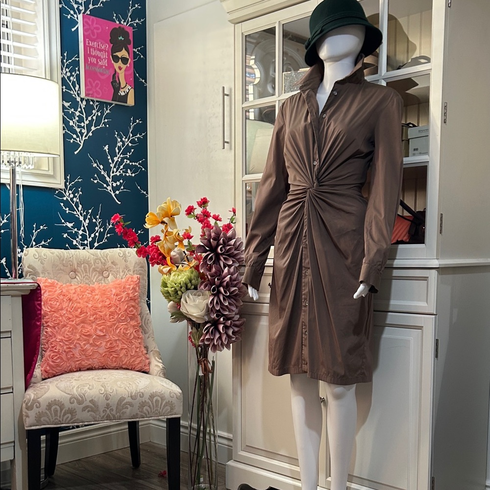 Michael Kors Taupe Long Sleeve Dress - Picture 9 of 16